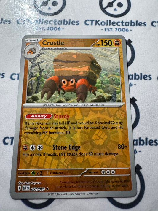 Crustle Reverse Holo Scarlet & Violet Black Bolt #052/086 Pokemon