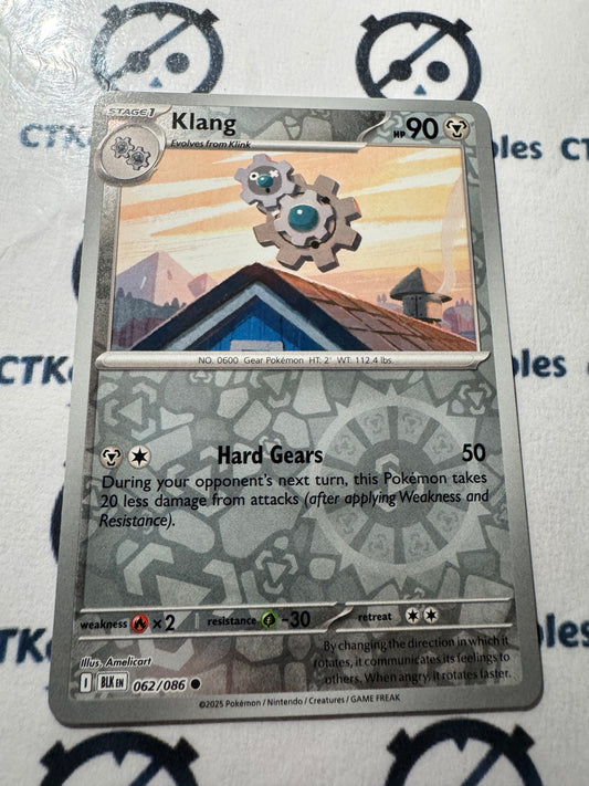 Klang Reverse Holo Scarlet & Violet Black Bolt #062/086 Pokemon