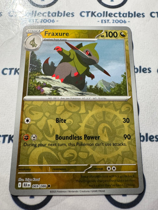 Fraxure Reverse Holo Scarlet & Violet Black Bolt #069/086 Pokemon