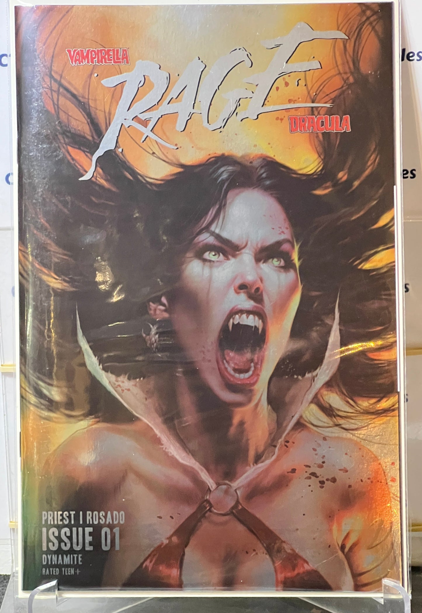 VAMPIRELLA DRACULA RAGE # 01 DYNAMITE COMICS SEXY VARIANT V FOIL COVER 2023