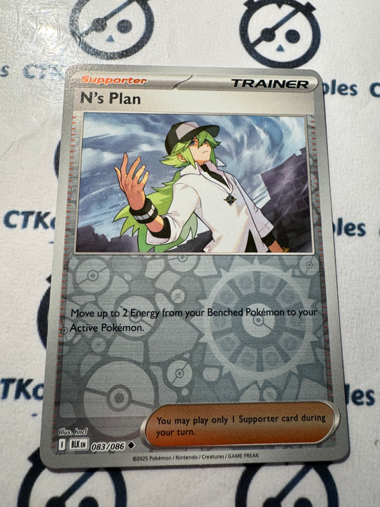 N's Plan Reverse Holo Scarlet & Violet Black Bolt #083/086 Pokemon