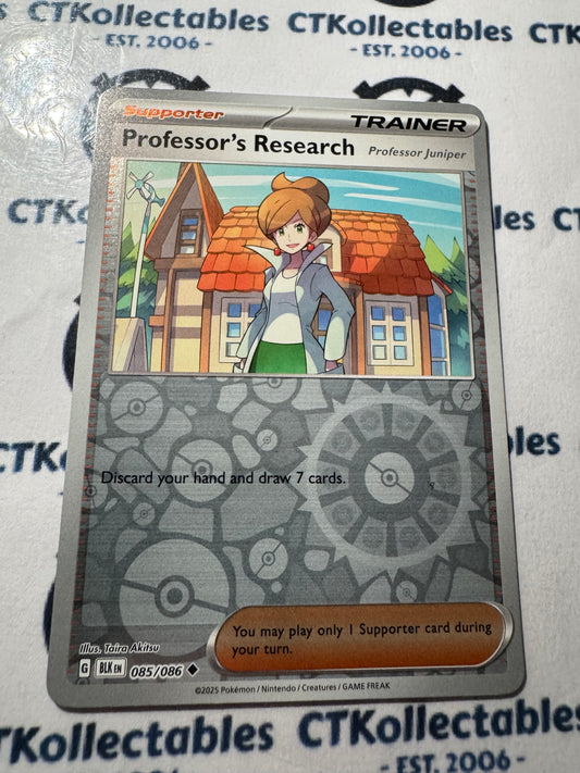 Professor's Research Reverse Holo Scarlet & Violet Black Bolt #085/086 Pokemon