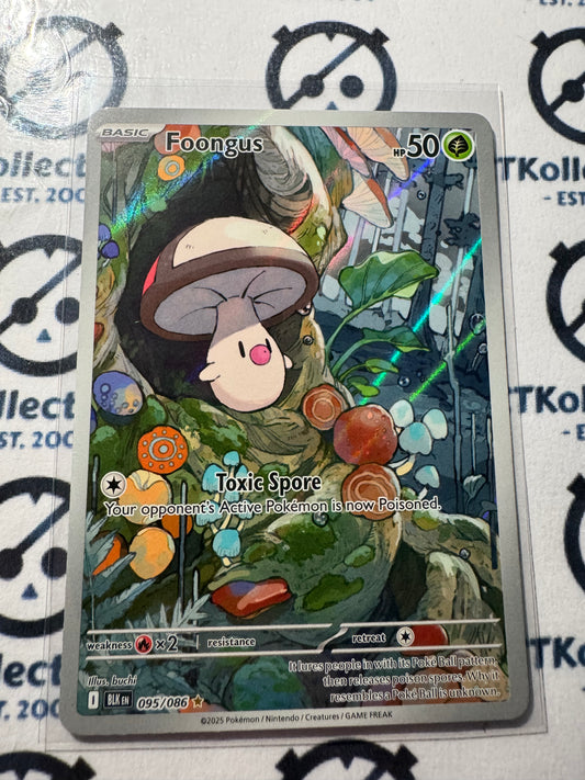 Foongus Illustration Rare Scarlet & Violet Black Bolt #095/086 Pokemon