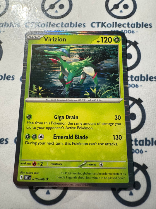 Virizion Holo Rare Scarlet & Violet White Flare #010/086 Pokemon