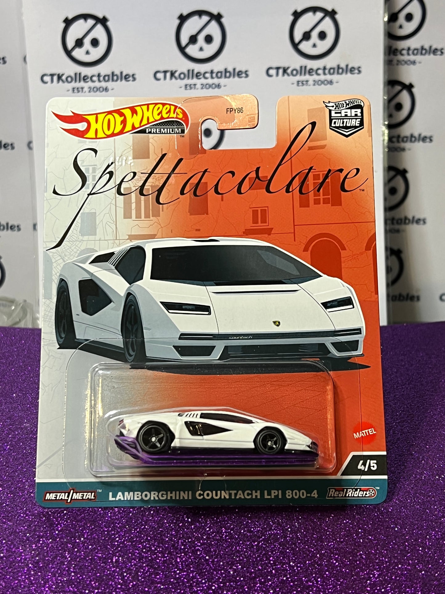 HOT WHEELS MATTEL SPETTACOLARE 4/5 LAMBORGHINI COUNTACH LP1 800-4 REAL RIDERS - 2022