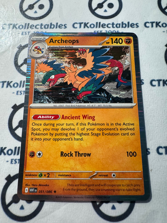 Archeops Holo Rare Scarlet & Violet White Flare #051/086 Pokemon
