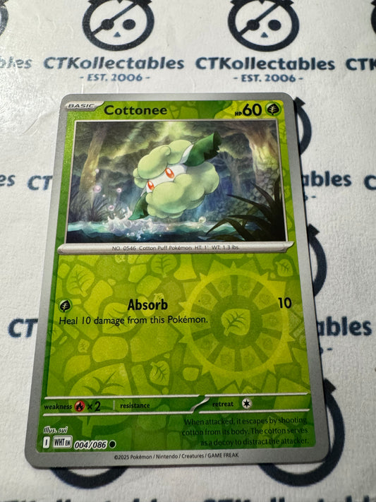 Cottonee Reverse Holo Scarlet & Violet White Flare #004/086 Pokemon