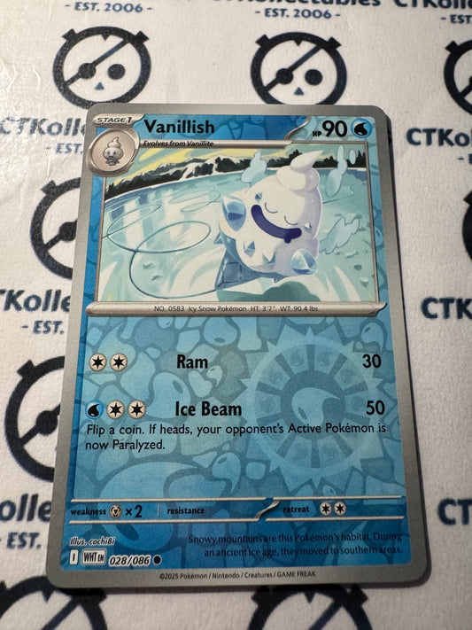 Vanillish Reverse Holo Scarlet & Violet White Flare #028/086 Pokemon