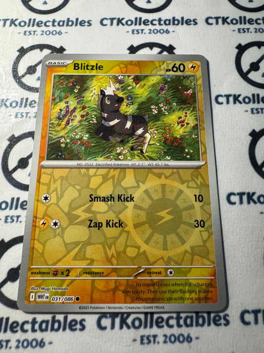Blitzle Reverse Holo Scarlet & Violet White Flare #031/086 Pokemon
