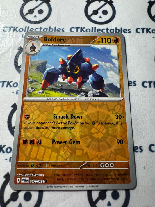 Boldore Reverse Holo Scarlet & Violet White Flare #047/086 Pokemon