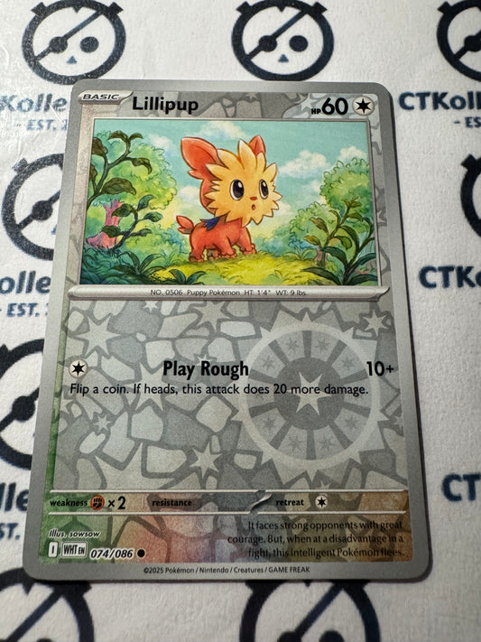 Lillipup Reverse Holo Scarlet & Violet White Flare #074/086 Pokemon