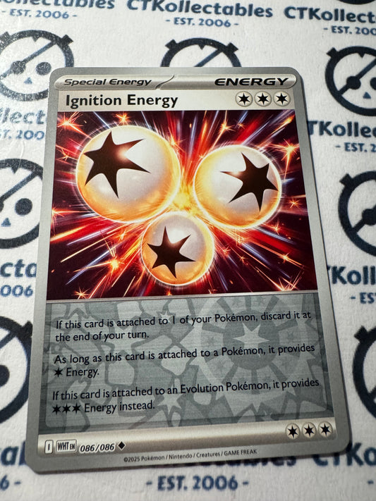 Ignition Energy Reverse Holo Scarlet & Violet White Flare #086/086 Pokemon