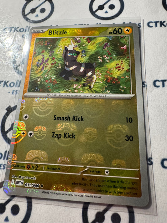 Blitzle Poke Ball Reverse Holo Scarlet & Violet White Flare #031/086 Pokemon