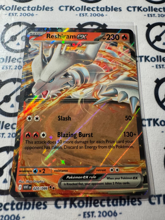 Reshiram Ex Ultra Rare Scarlet & Violet White Flare #020/086 Pokemon