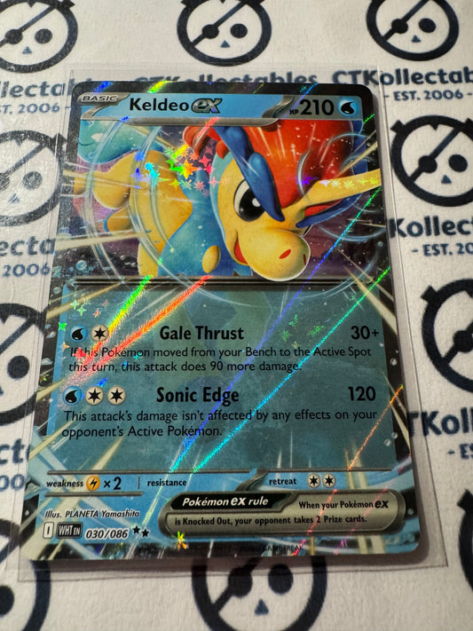 Keldeo Ex Ultra Rare Scarlet & Violet White Flare #030/086 Pokemon