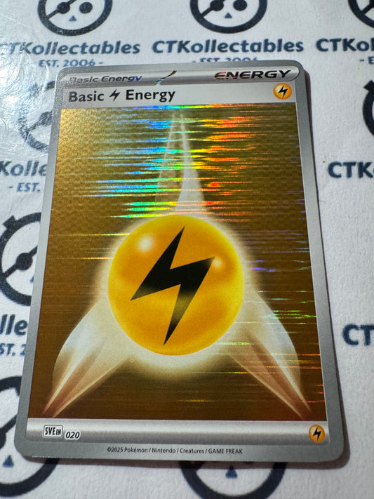 Electric energy Holo Scarlet & Violet White Flare Black Bolt SVEen #020 Pokemon