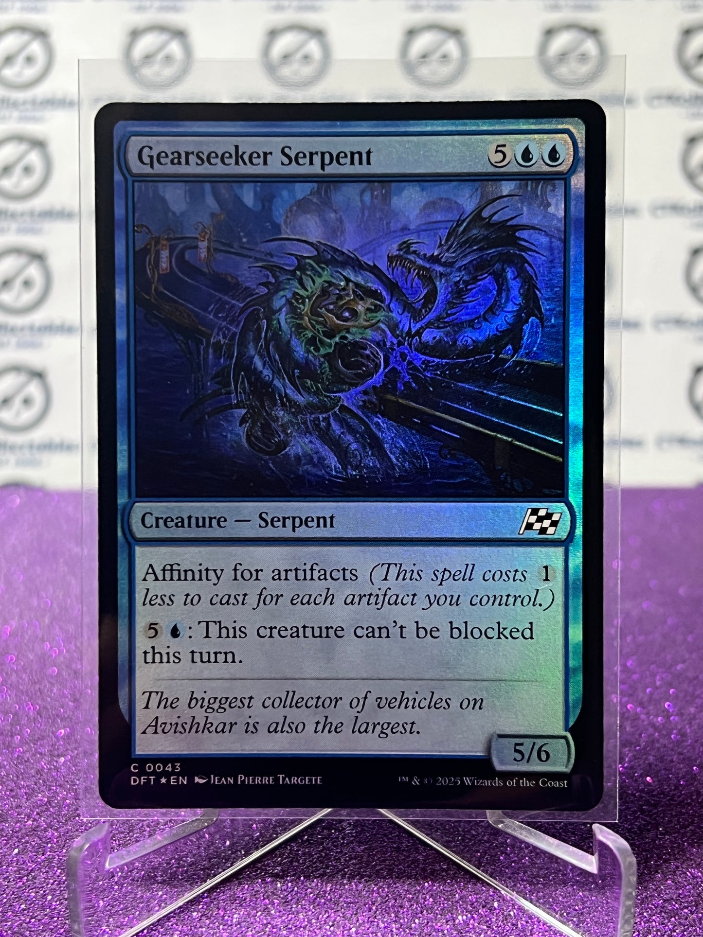 2025 MAGIC THE GATHERING AETHERDRIFT GEARSEEKER SERPENT # C 0043 FOIL CREATURE CARD
