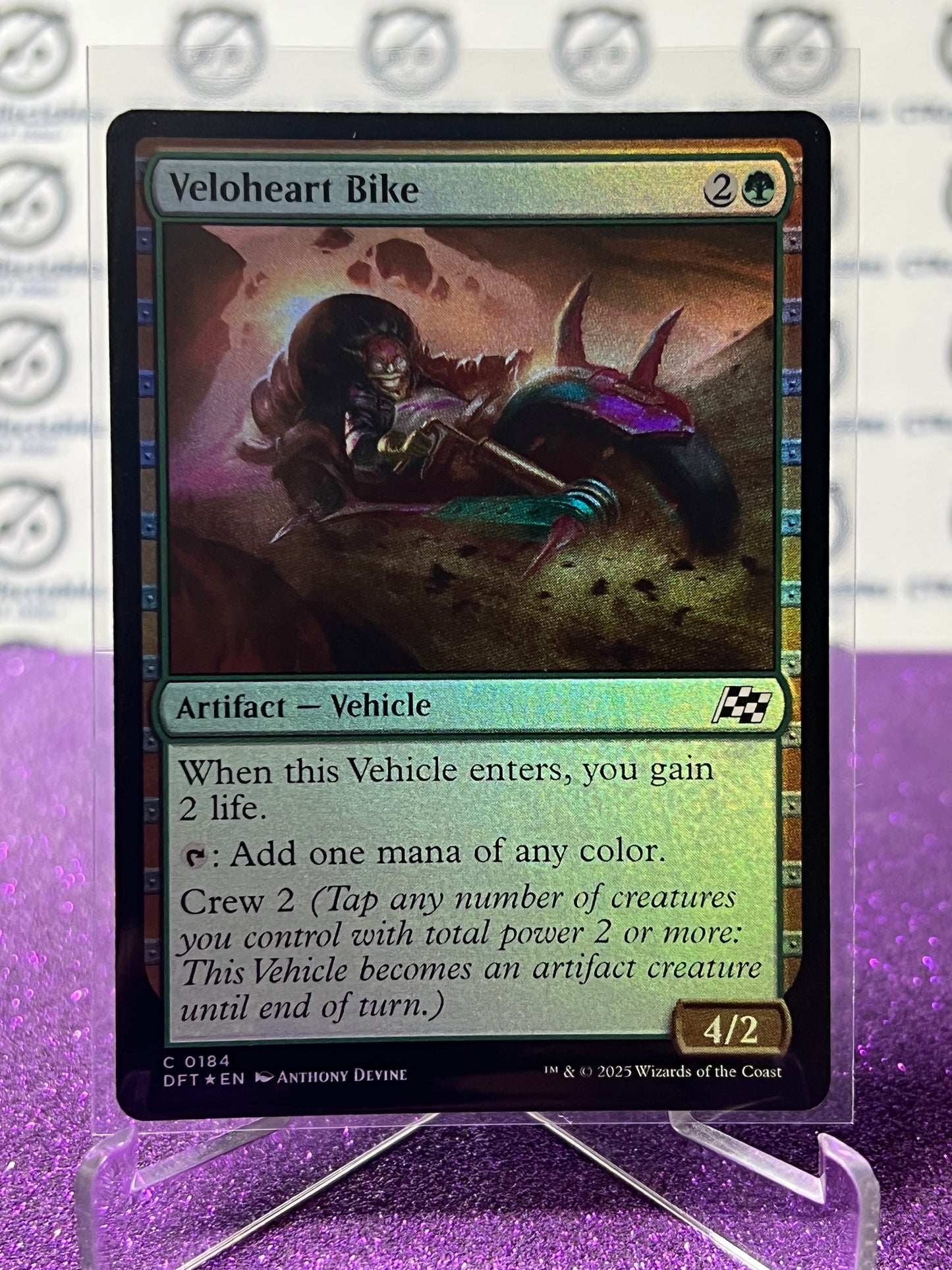 2025 MAGIC THE GATHERING AETHERDRIFT VELOHEART BIKE # C 0184  FOIL ARTIFACT CARD