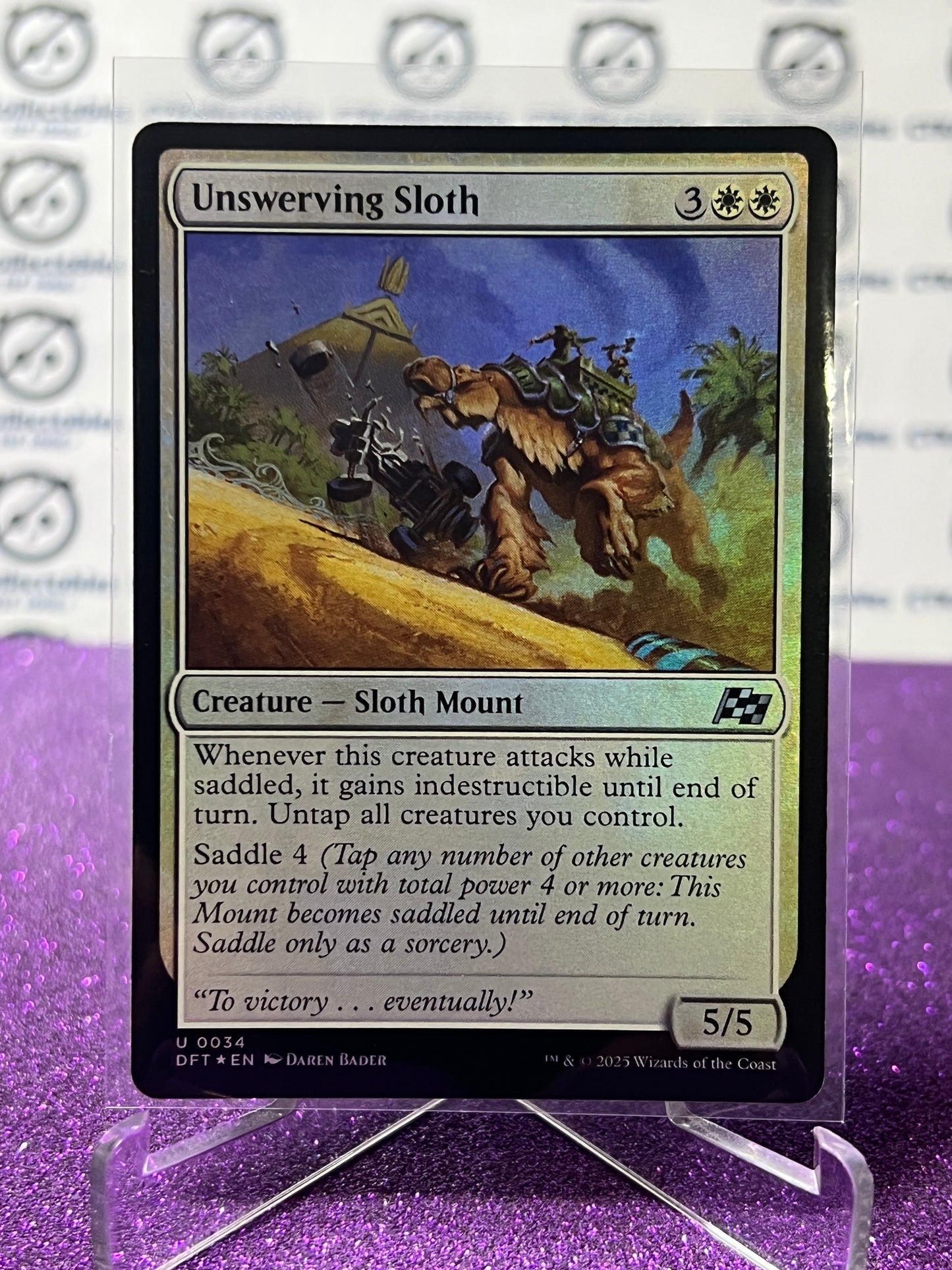 2025 MAGIC THE GATHERING AETHERDRIFT UNSWERVING SLOTH # U 0034 FOIL CREATURE CARD