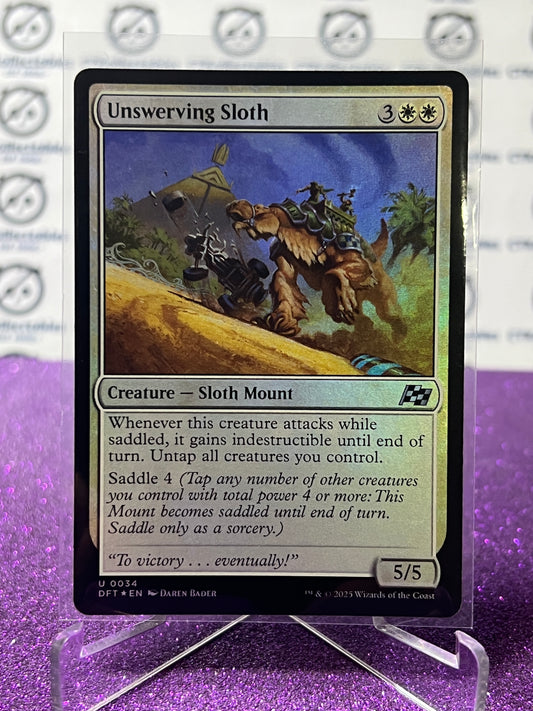 2025 MAGIC THE GATHERING AETHERDRIFT UNSWERVING SLOTH # U 0034 FOIL CREATURE CARD