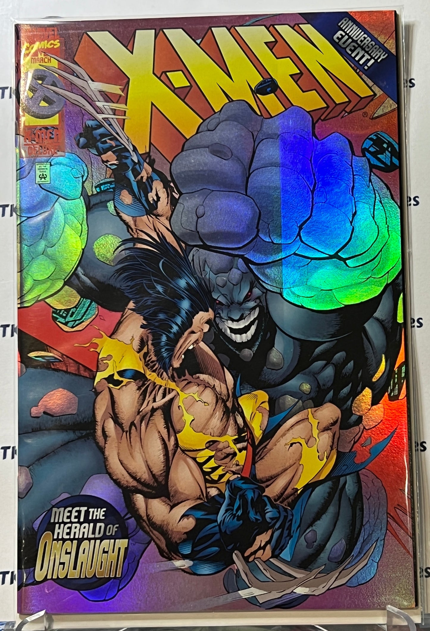 X-MEN # 50 ONSLAUGHT VARIANT FOIL WRAP AROUND MARVEL COMIC BOOK 1996