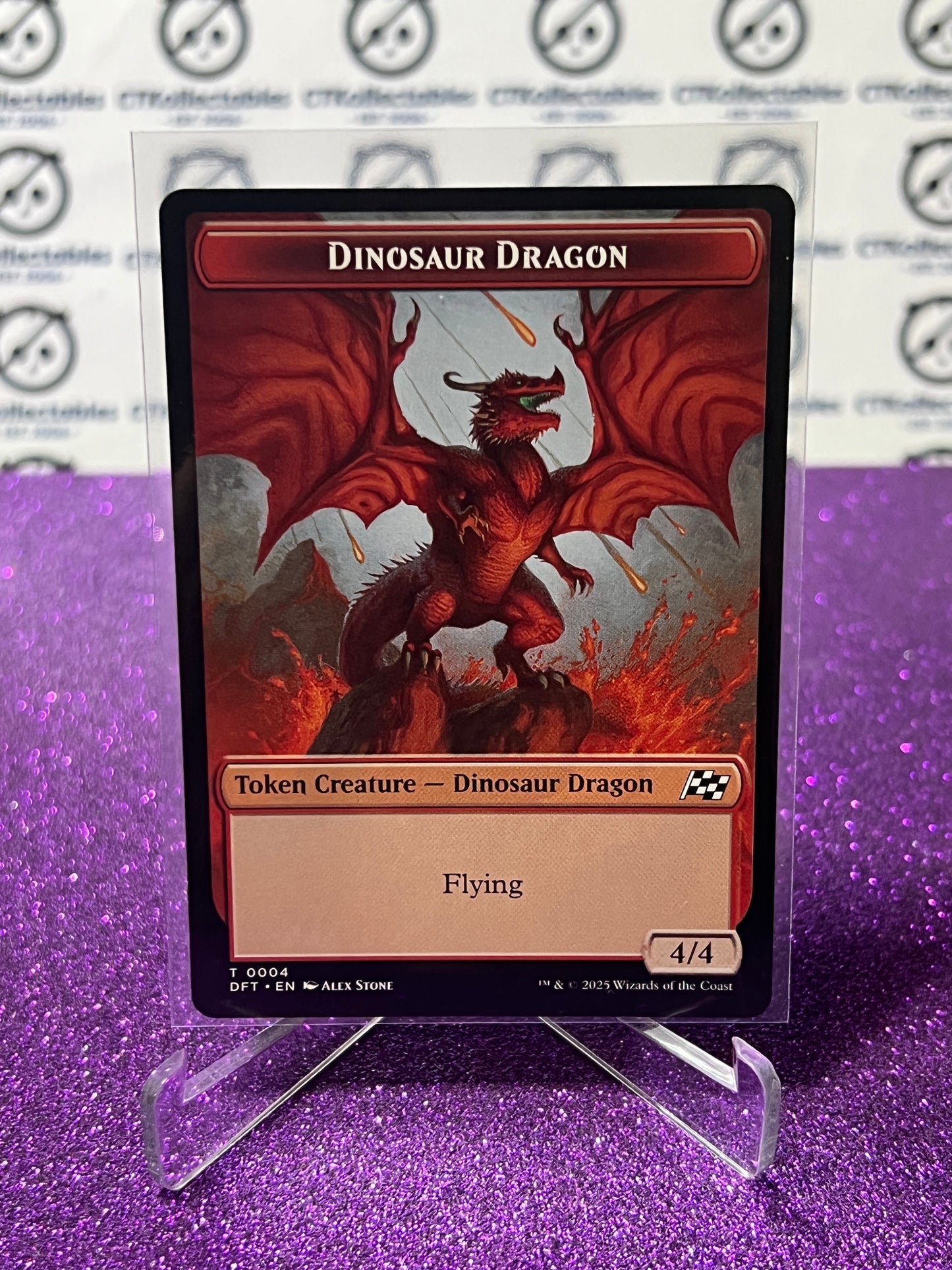 2025 MAGIC THE GATHERING AETHERDRIFT DINOSAUR DRAGON / TREASURE # T 0004 NON-FOIL TOKEN CARD