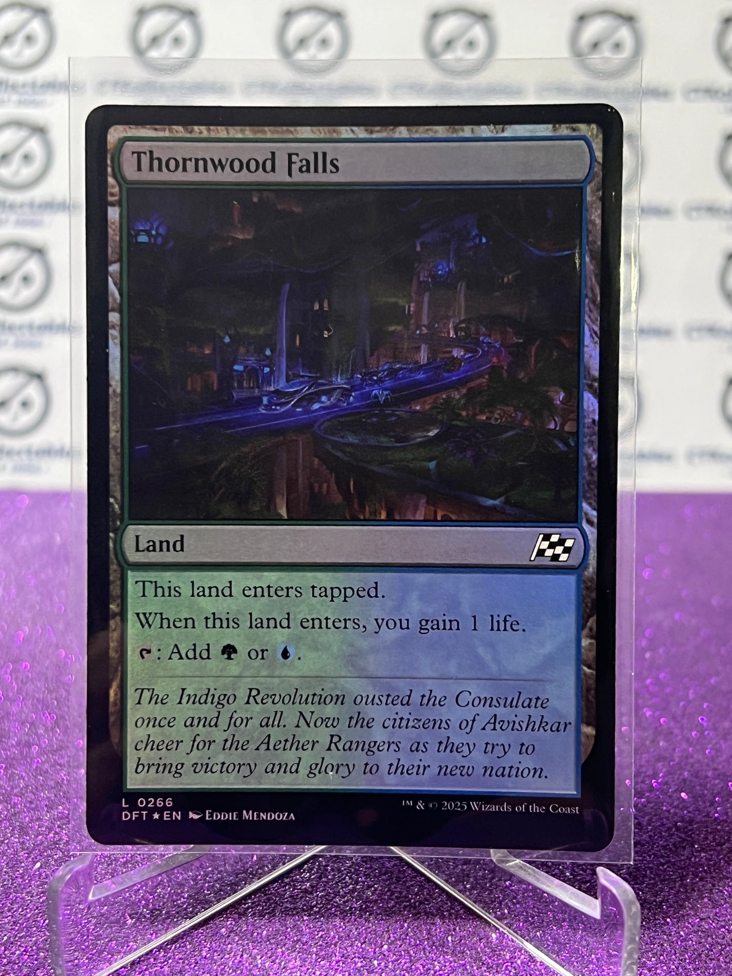 2025 MAGIC THE GATHERING AETHERDRIFT THORNWOOD FALLS # L 0266 FOIL LAND CARD