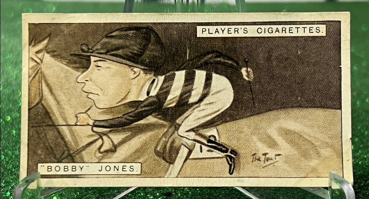 1925 PLAYER'S CIGARETTES HORSE RACING CARICATURES ROBERT ANJIAL JONES # 24 JOHN PLAYER & SONS CARD