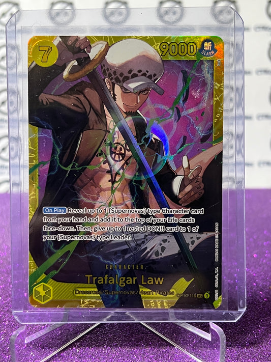2025 ONE PIECE ROYAL BLOOD TRAFALGAR LAW # OP10-119 SEC TCG GOLD CARD