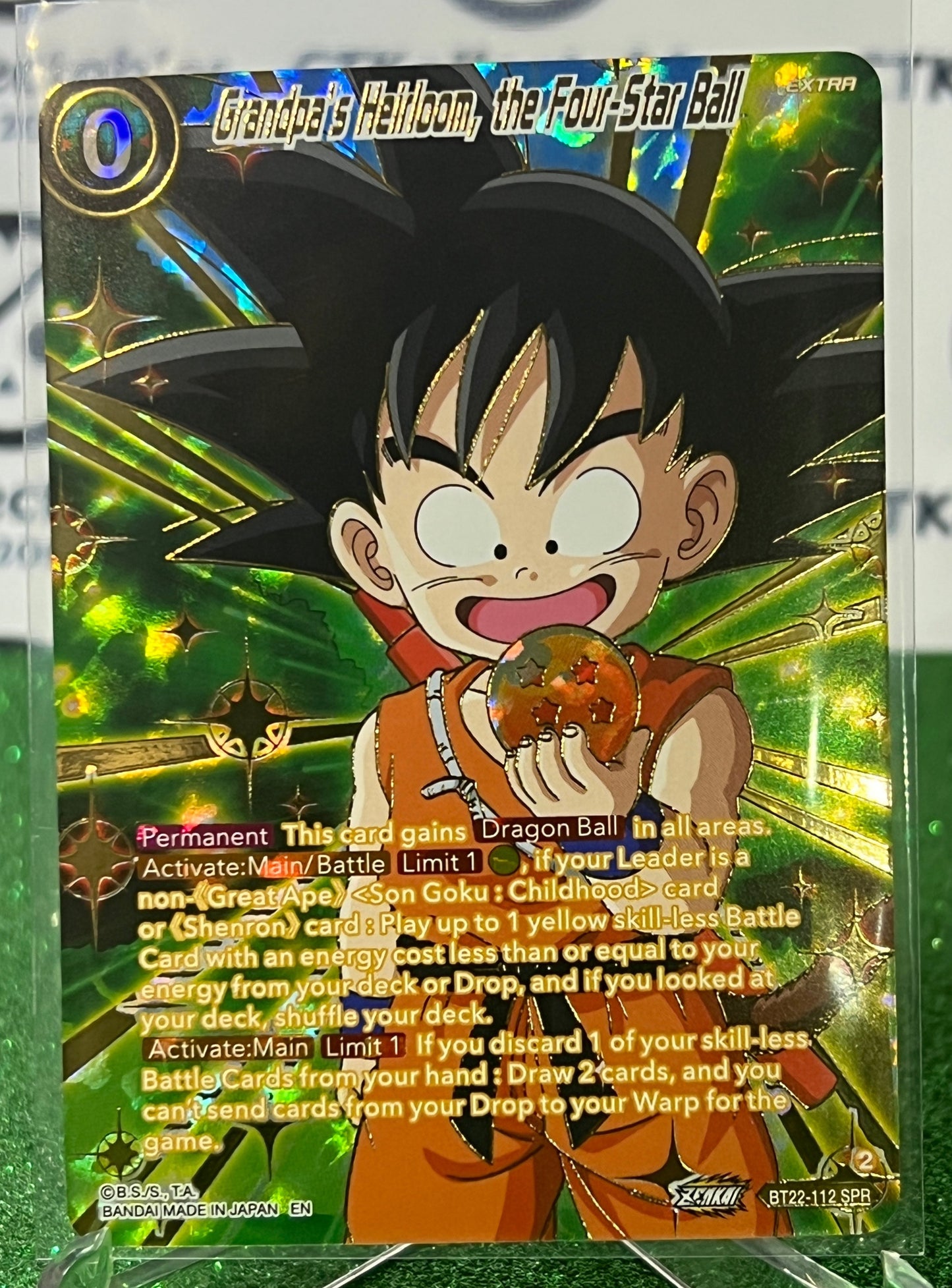DRAGON BALL SUPER GRANDPA'S HEIRLOOM, THE FOUR STAR BALL # BT22-112 SPR FOIL ANIME CARD 2023