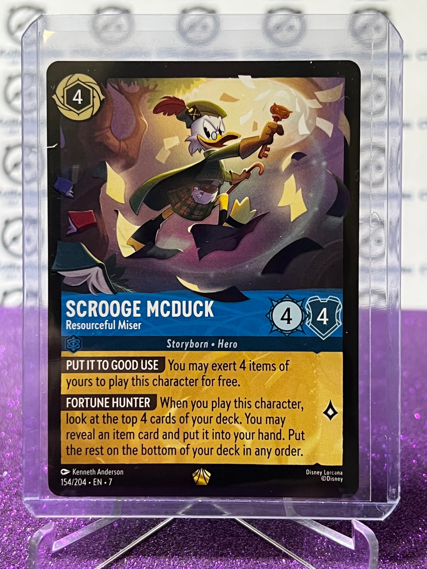 2025 DISNEY LORCANA ARCHAZIA'S ISLAND SCROOGE MCDUCK # 154/204 LEGENDARY NON-FOIL GAME CARD