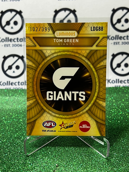 2025 AFL SELECT FOOTY STARS TOM GREEN # LDG88 GOLD DRAGON SCALE /399 GWS GIANTS CARD