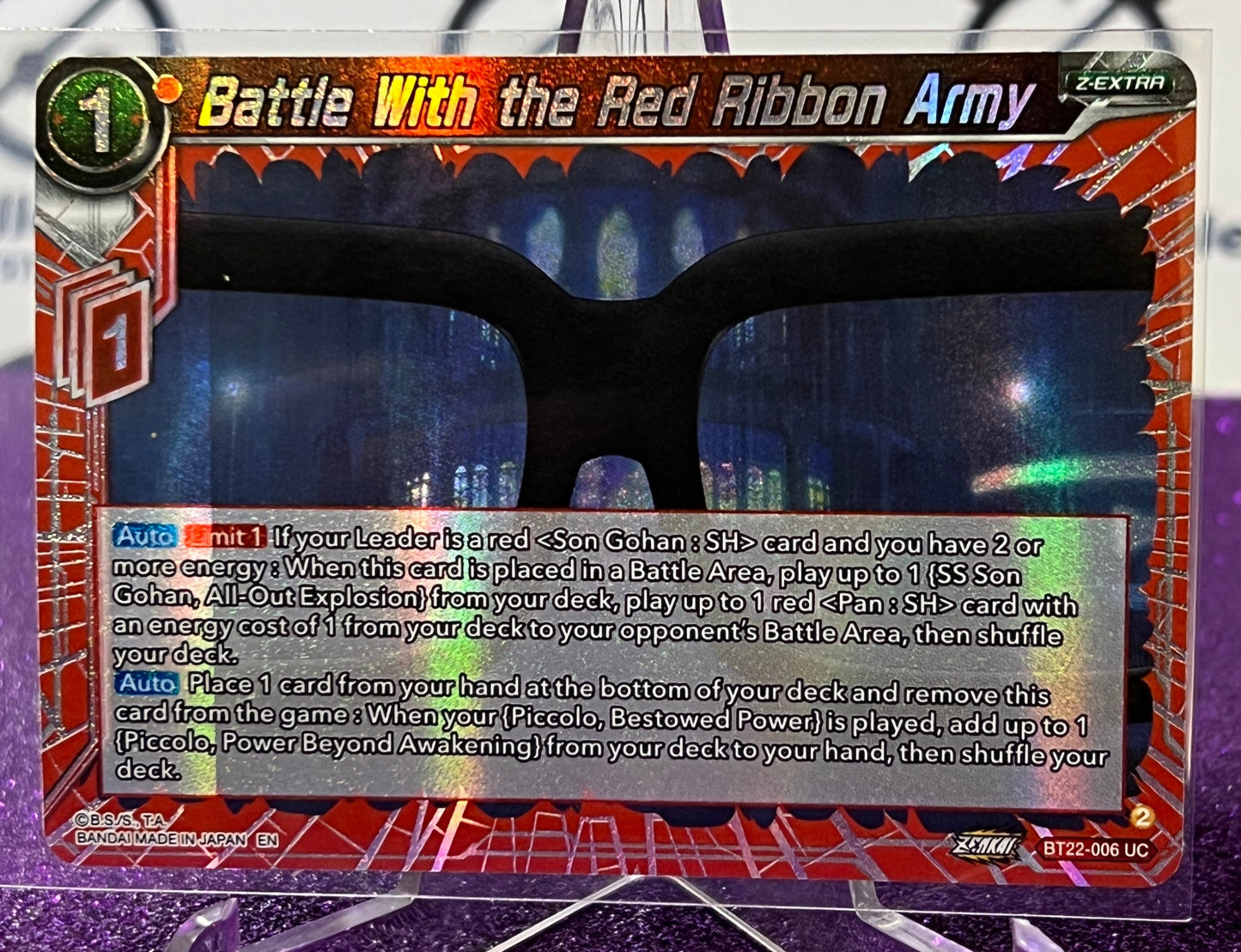 DRAGON BALL SUPER BATTLE WITH THE RED RIBBON ARMY # BT22-006 UC FOIL ANIME CARD 2023
