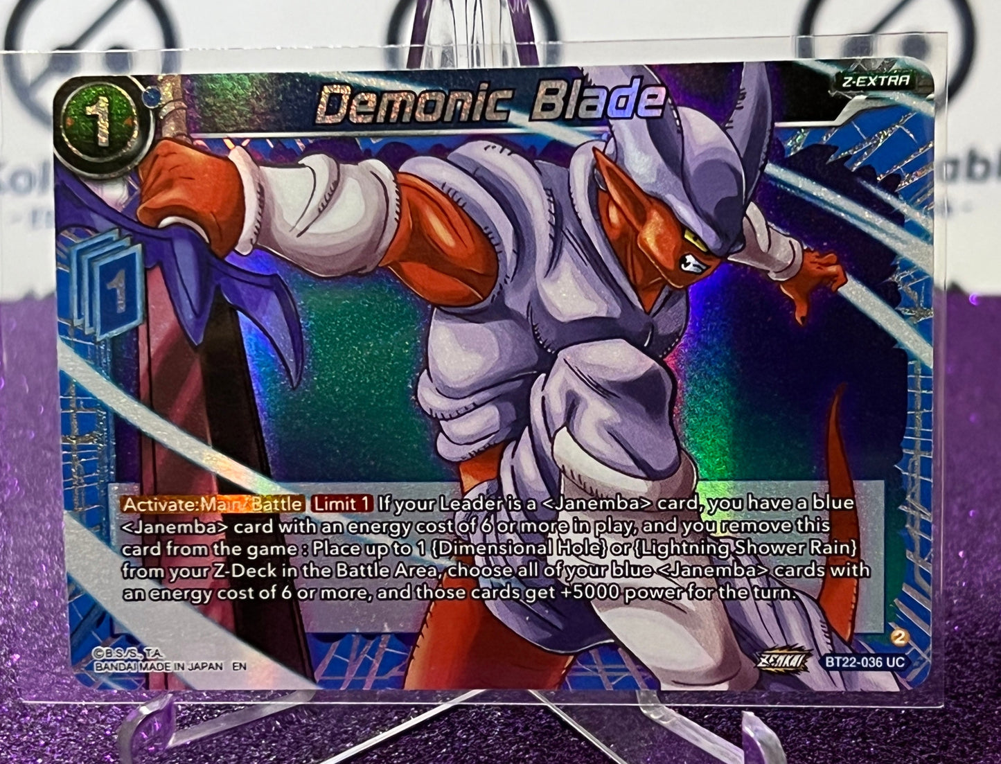 DRAGON BALL SUPER DEMONIC BLADE # BT22-036 UC FOIL ANIME CARD 2023