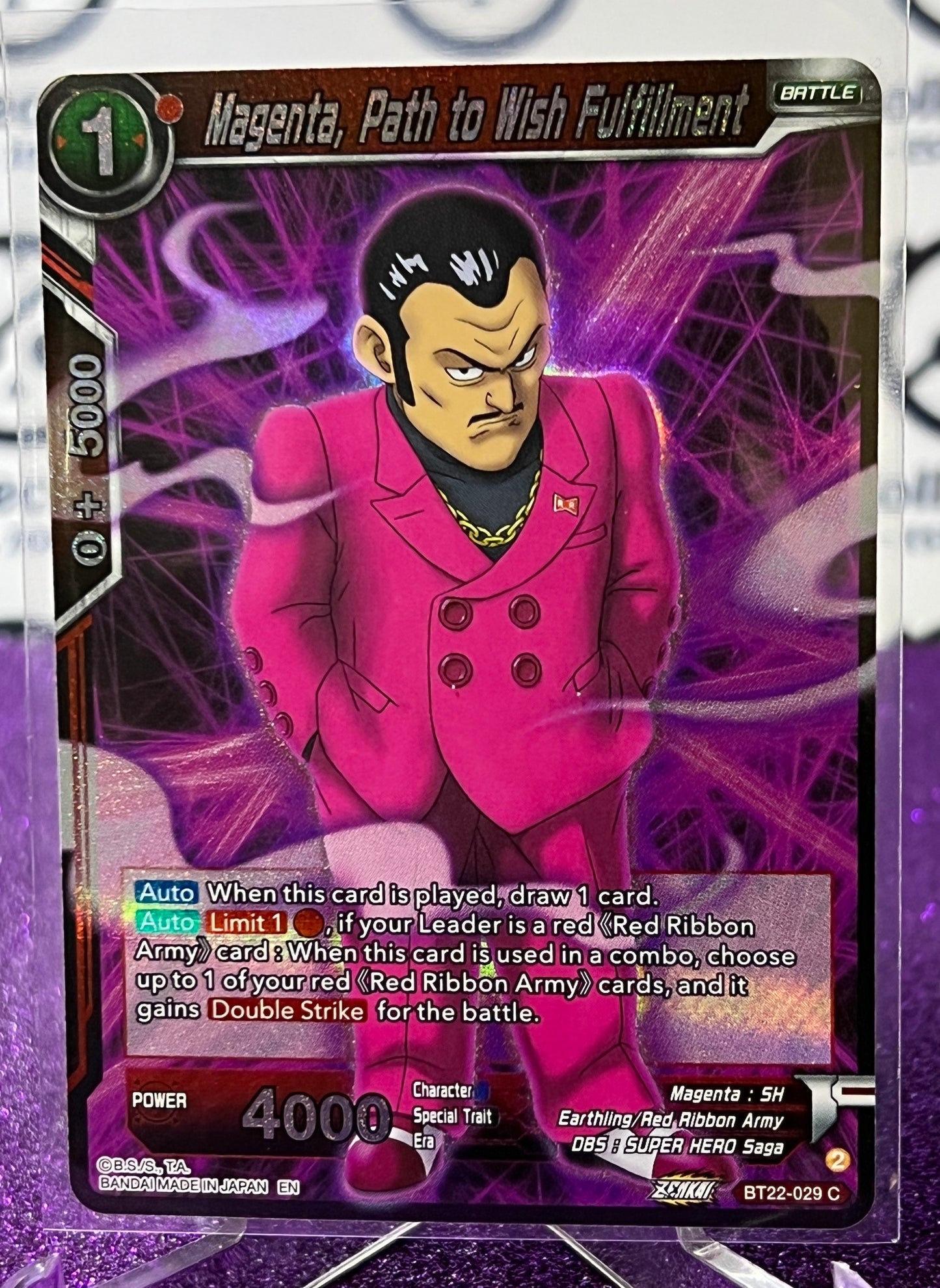 DRAGON BALL SUPER MAGENTA, PATH TO WISH FULFILLMENT # BT22-029 C FOIL ANIME CARD 2023