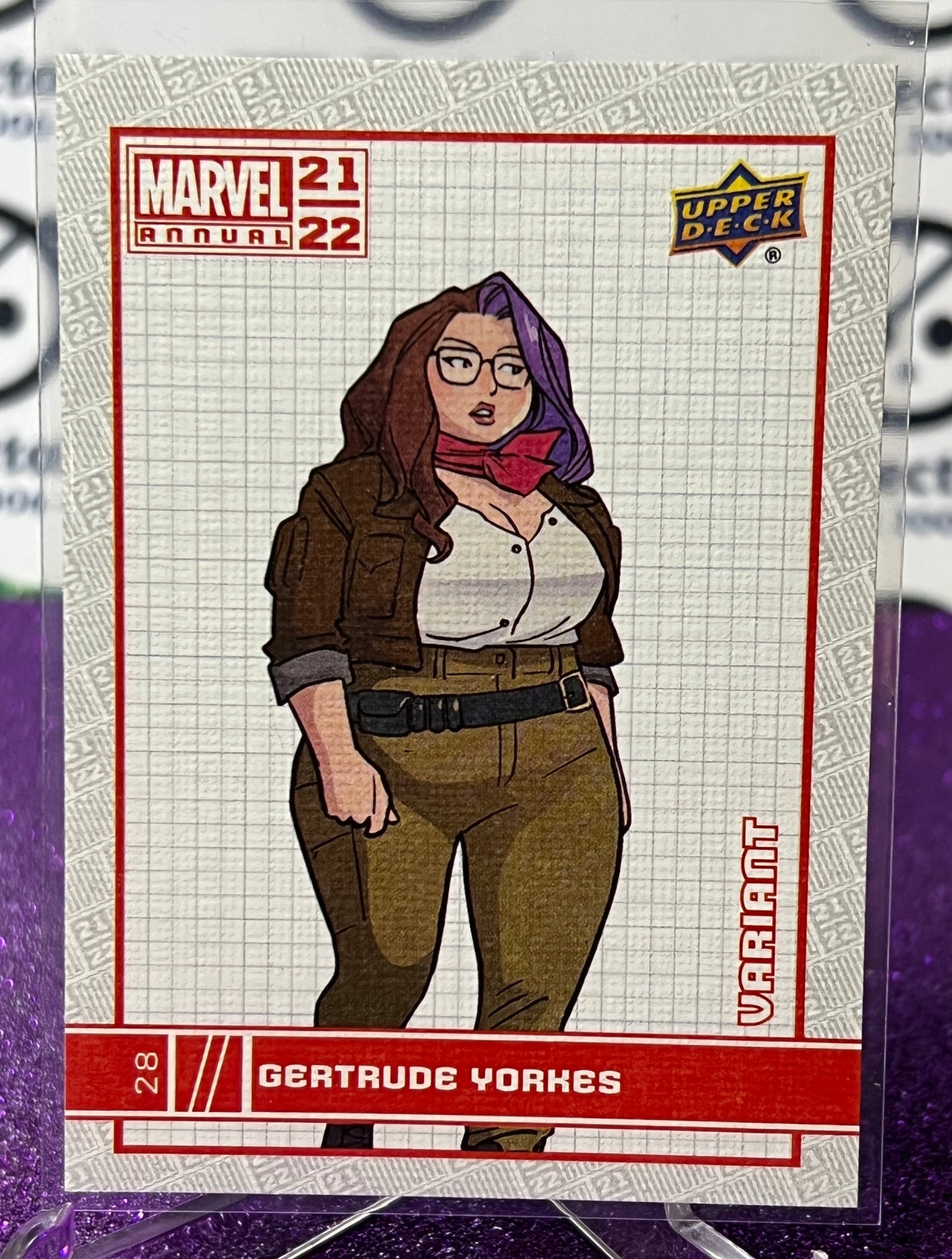 2021-22 MARVEL ANNUAL UPPER DECK GERTRUDE YORKES # 28 VARIANT NON-SPORT TRADING CARD