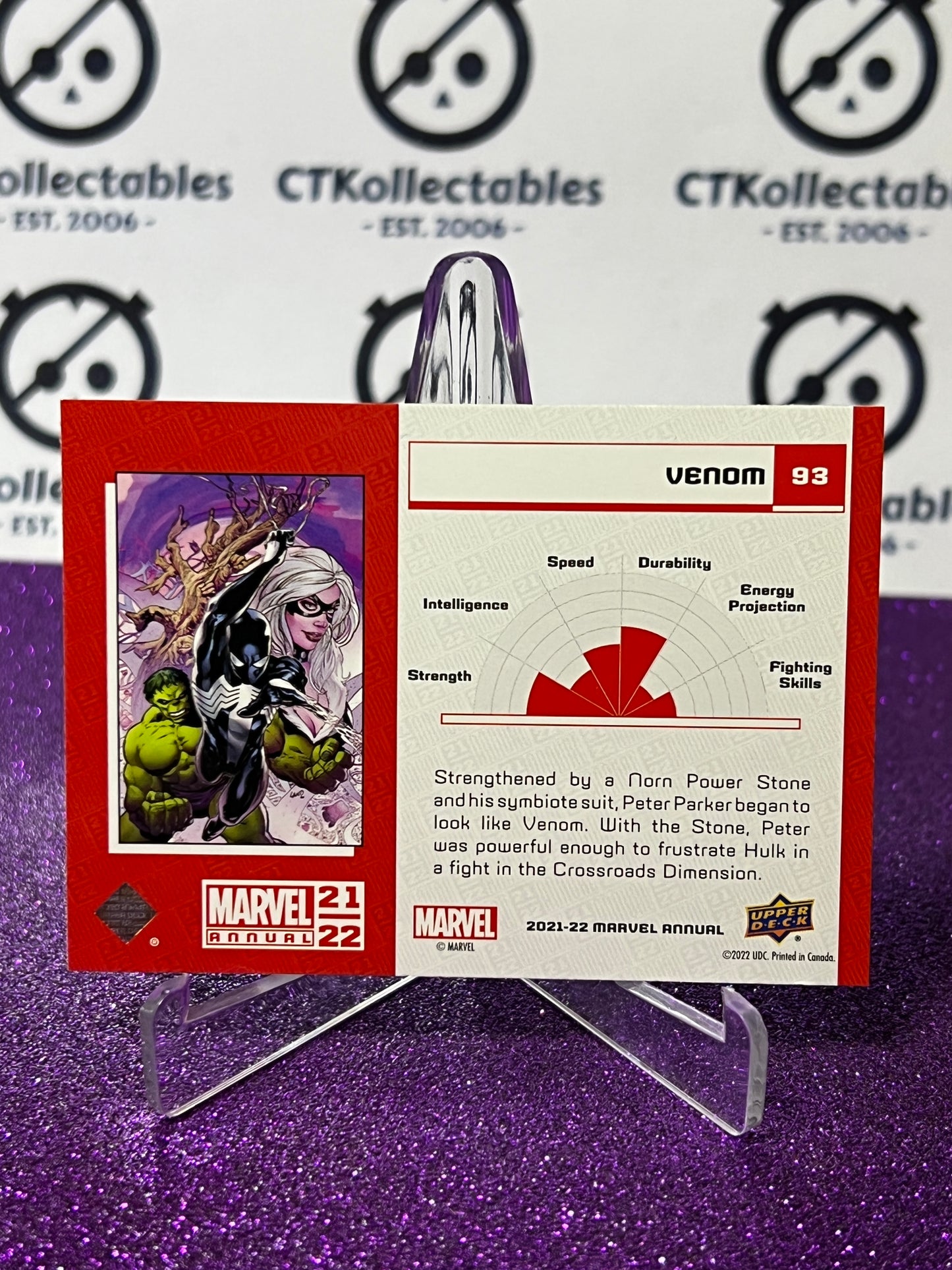 2021-22 MARVEL ANNUAL UPPER DECK VENOM # 93 NON-SPORT TRADING CARD