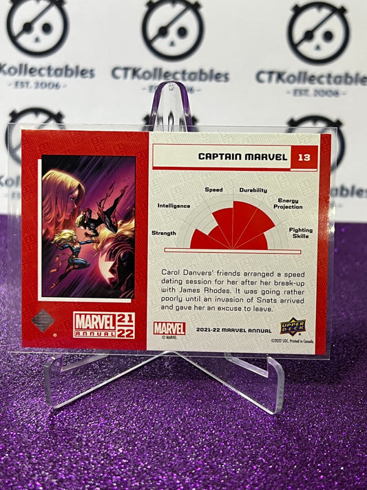 2021-22 MARVEL ANNUAL UPPER DECK CAPTAIN MARVEL # 13 FOIL VARIANT NON-SPORT TRADING CARD