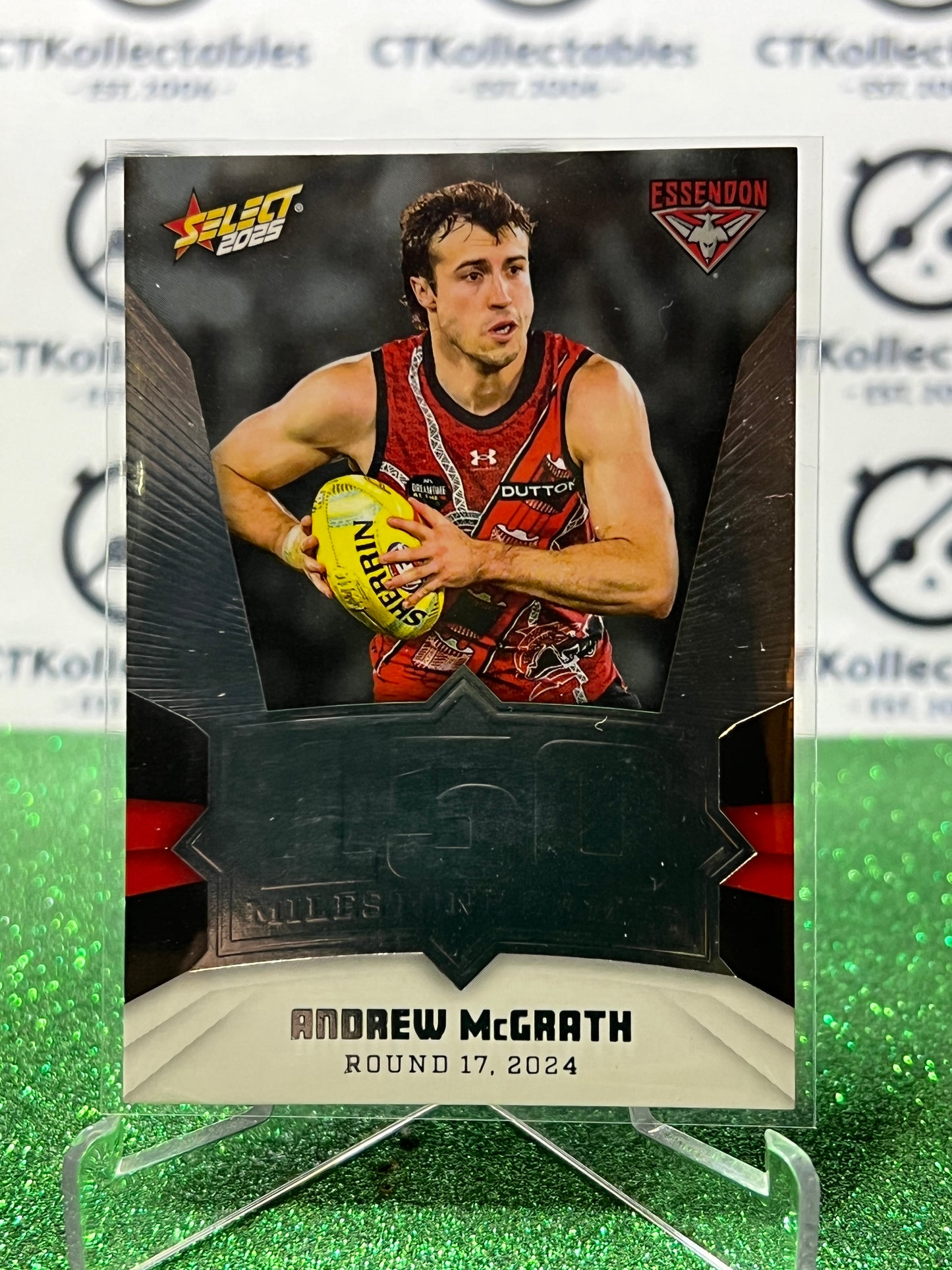2025 AFL SELECT FOOTY STARS ANDREW McGRATH # MG32 MILESTONE ESSENDON BOMBERS CARD