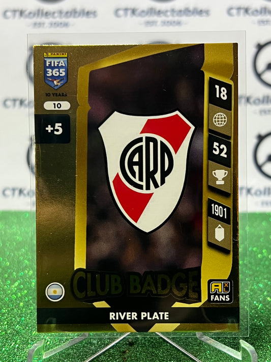 2025 PANINI ADRENALYN XL FIFA 365 # 10 CLUB BAGE RIVER PLATE GOLD SOCCER CARD