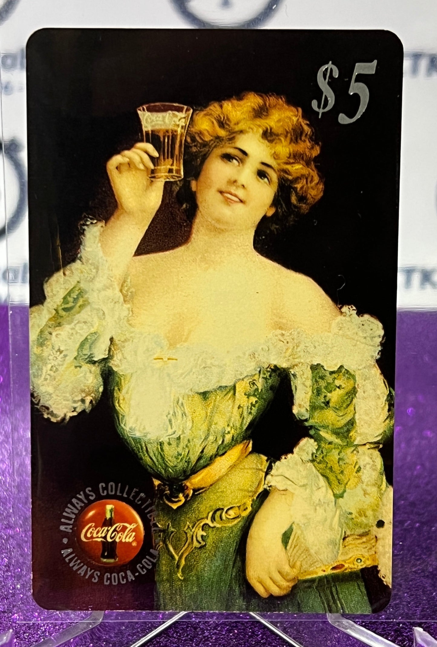 1996 COCA-COLA $5 SPRINT PHONE CARD # 1 ALWAYS COLLECTABLE ISSUED 4/96 NM CALENDAR GIRL