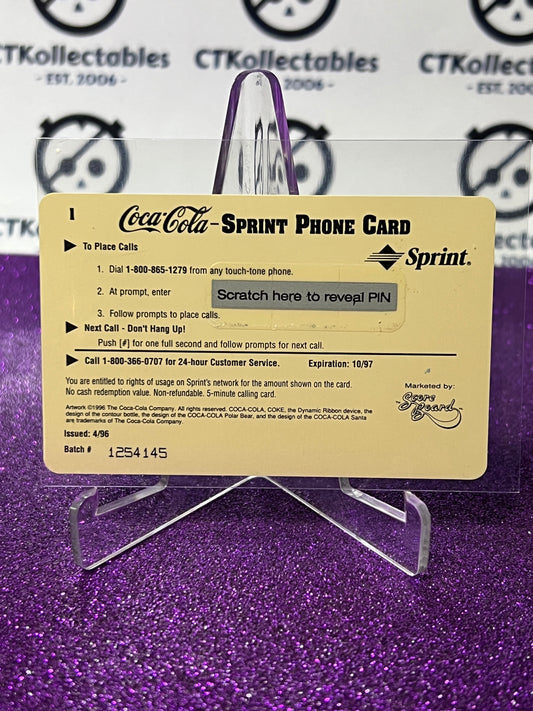 1996 COCA-COLA $5 SPRINT PHONE CARD # 1 ALWAYS COLLECTABLE ISSUED 4/96 NM CALENDAR GIRL