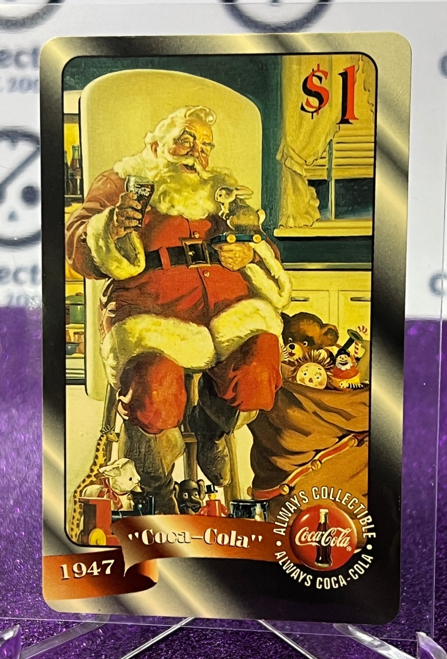 1996 COCA-COLA $1 SPRINT PHONE CARD # 20 ALWAYS COLLECTABLE ISSUED 4/96 NM SANTA CLAUSE