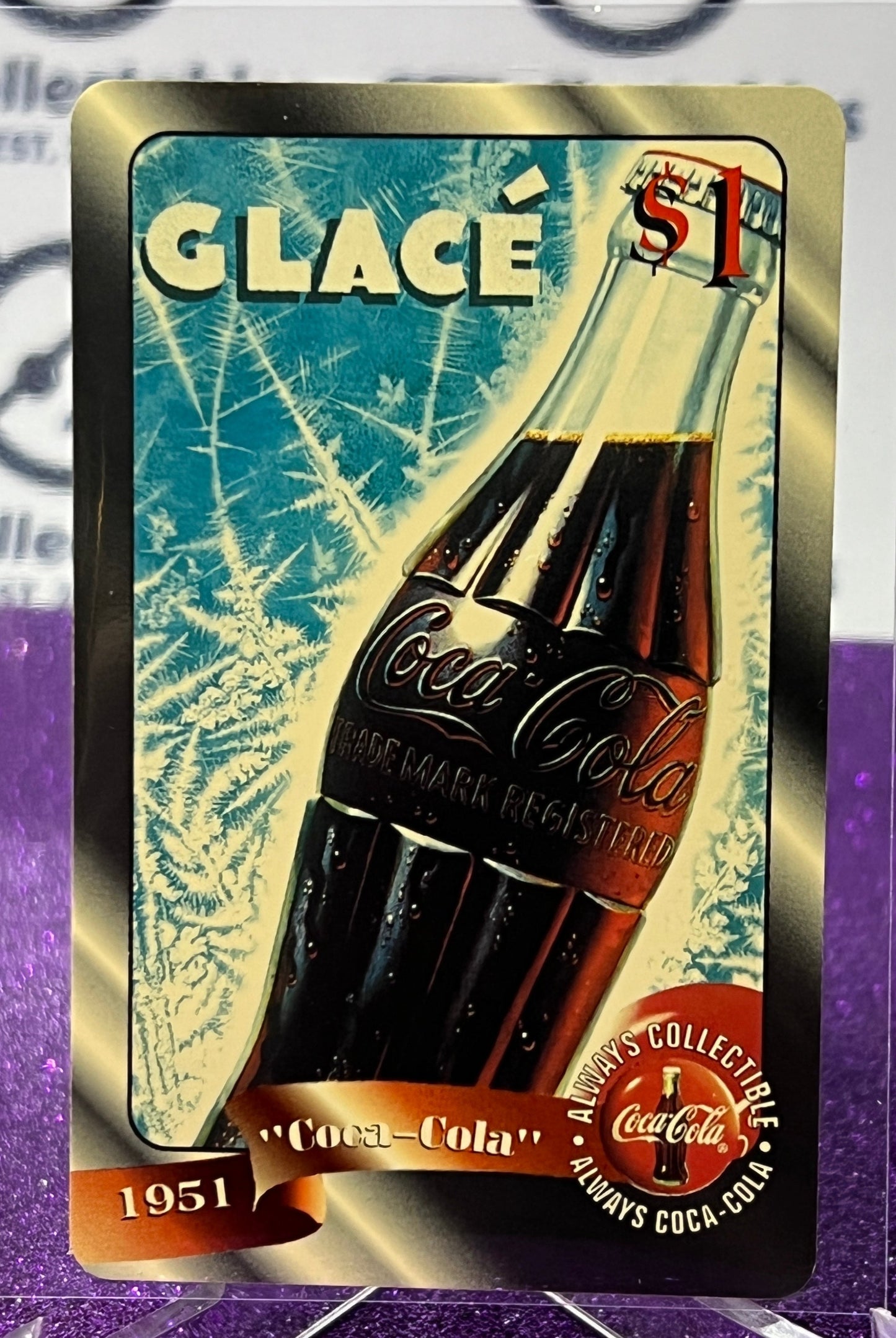 1996 COCA-COLA $1 SPRINT PHONE CARD # 43 ALWAYS COLLECTABLE ISSUED 4/96 NM ICY BOTTLE AD