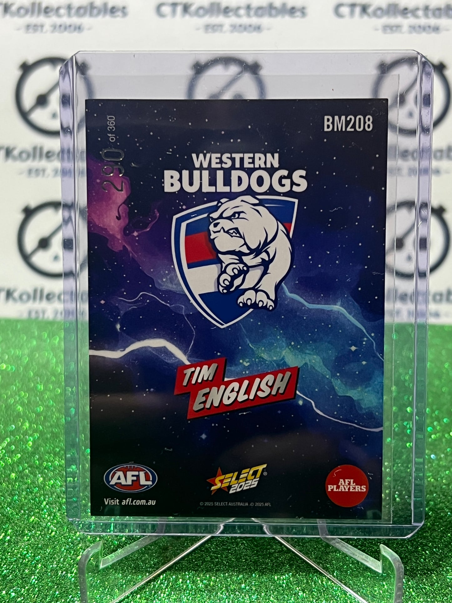 2025 AFL SELECT FOOTY STARS TIM ENGLISH # BM208 BOOM /360 WESTERN BULLDOGS CARD