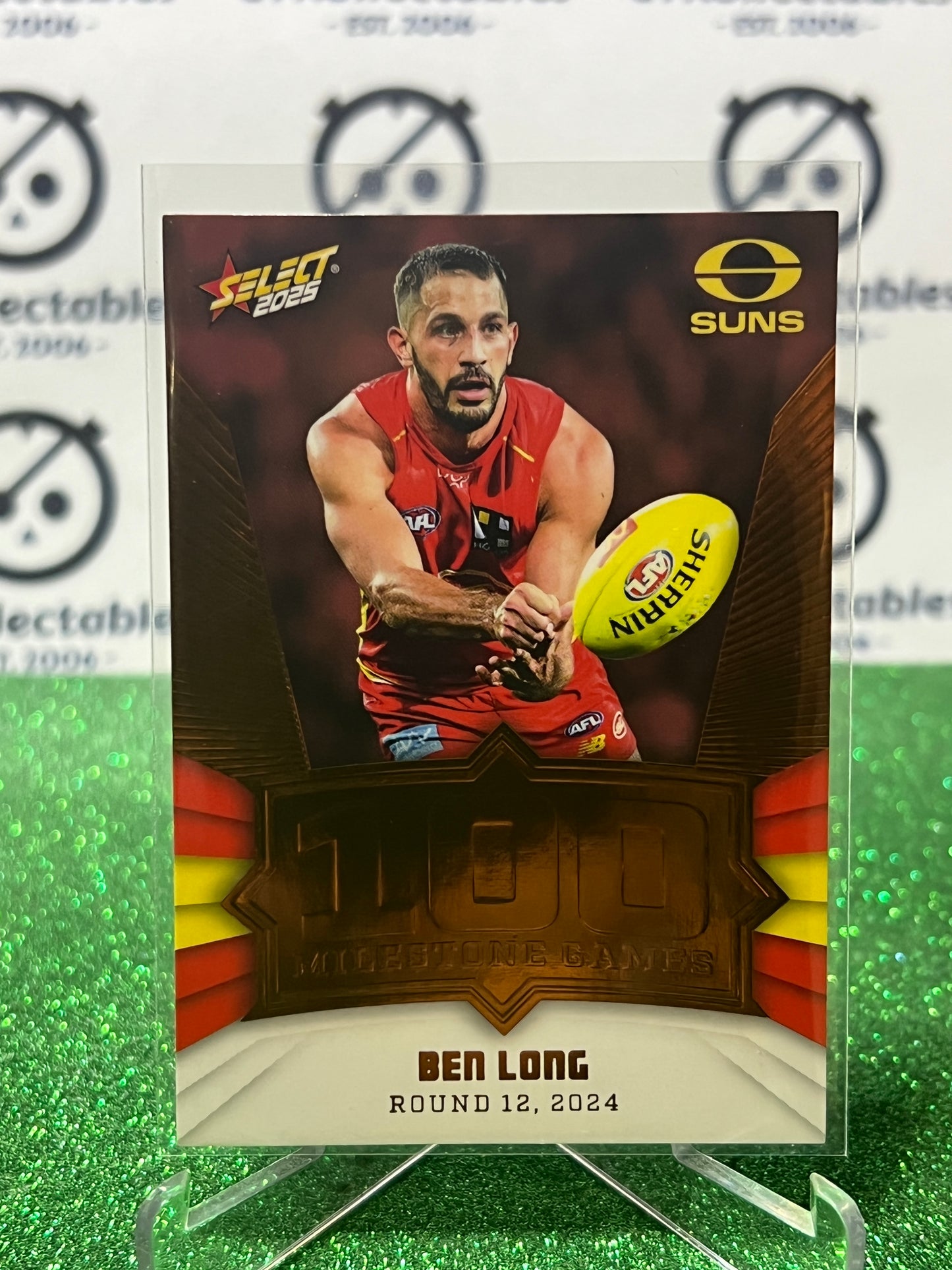 2025 AFL SELECT FOOTY STARS BEN LONG # MG53 MILESTONE GOLD COAST SUNS CARD