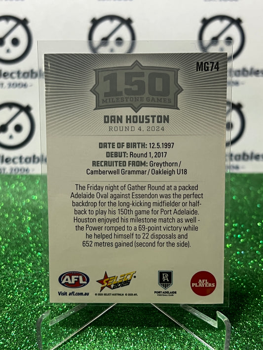 2025 AFL SELECT FOOTY STARS DAN HOUSTON # MG74 MILESTONE PORT ADELAIDE POWER CARD