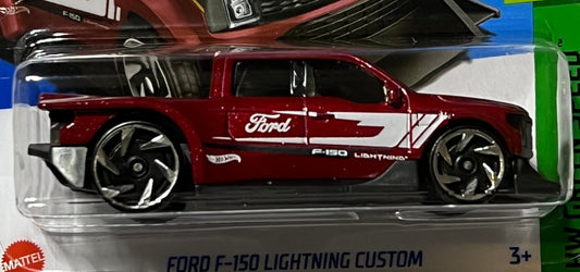 HOT WHEELS MATTEL FORD F-150 LIGHTNING CUSTOM 5/10 HW GREEN SPEED 37/250 RED- 2021