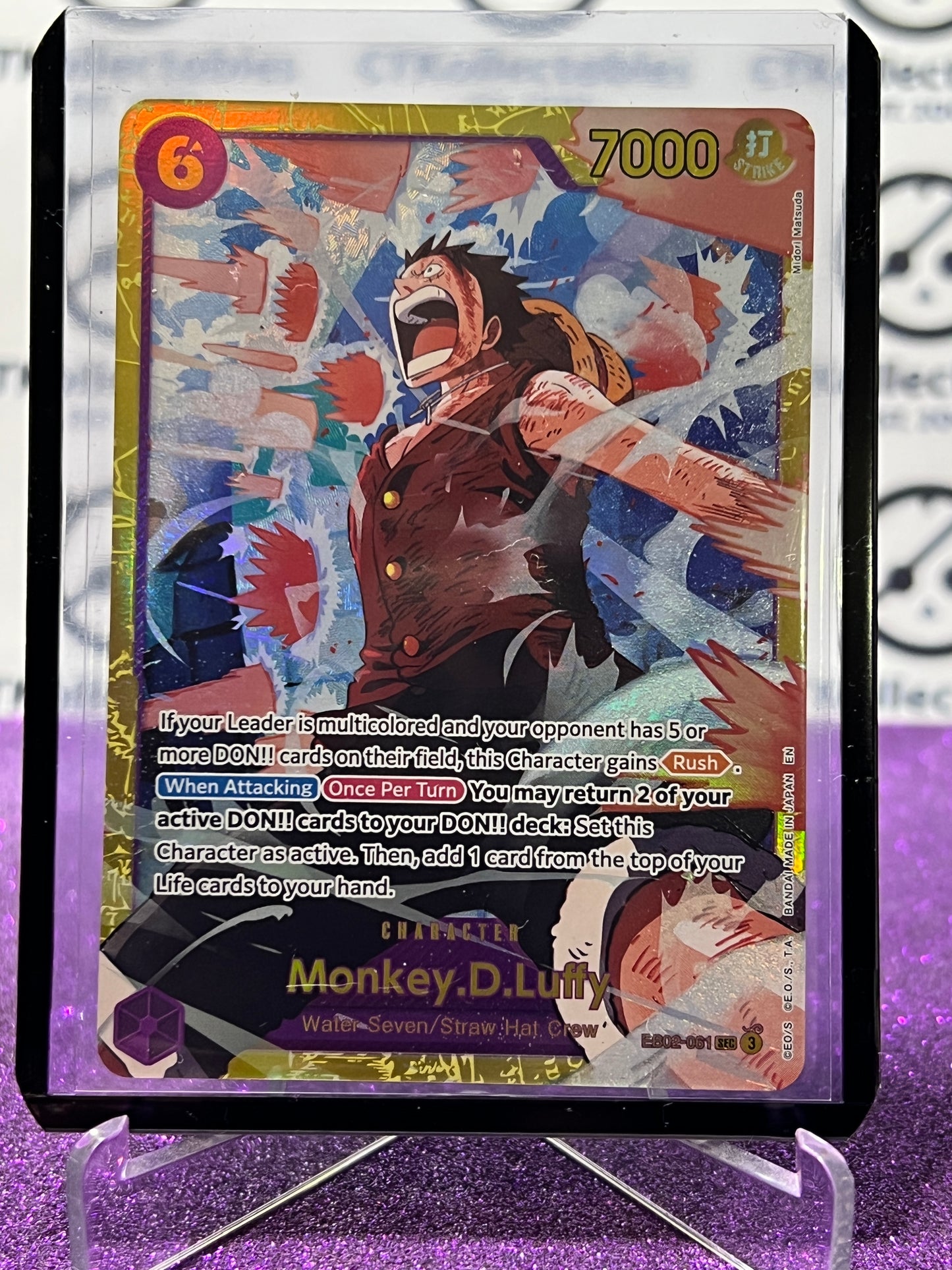 2025 ONE PIECE ANIME 25th COLLECTION MONKEY.D.LUFFY # EB02-061 SEC TCG FOIL CARD