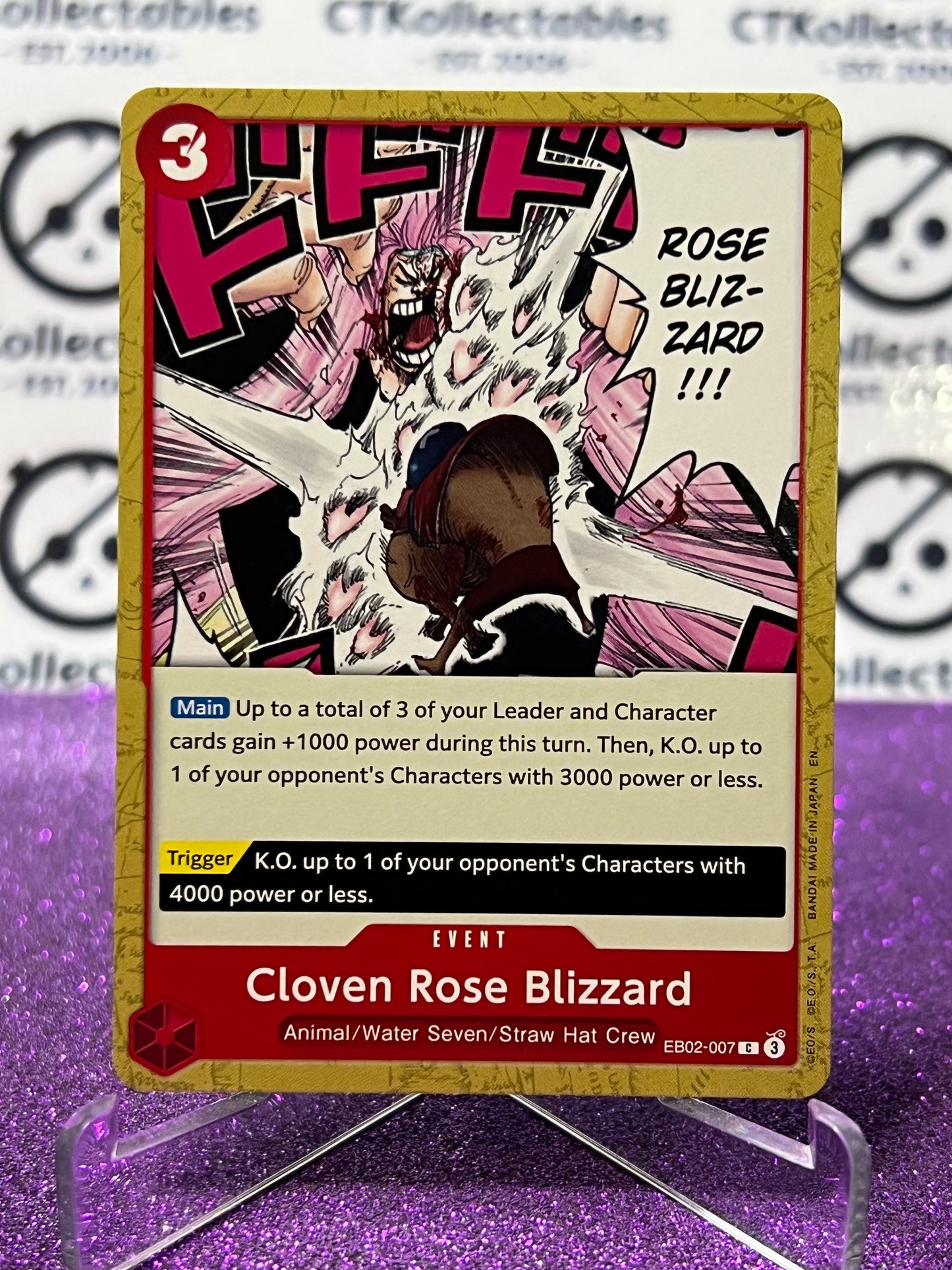 2025 ONE PIECE ANIME 25th COLLECTION CLOVEN ROSE BLIZZARD # EB02-007 C TCG NON-FOIL CARD